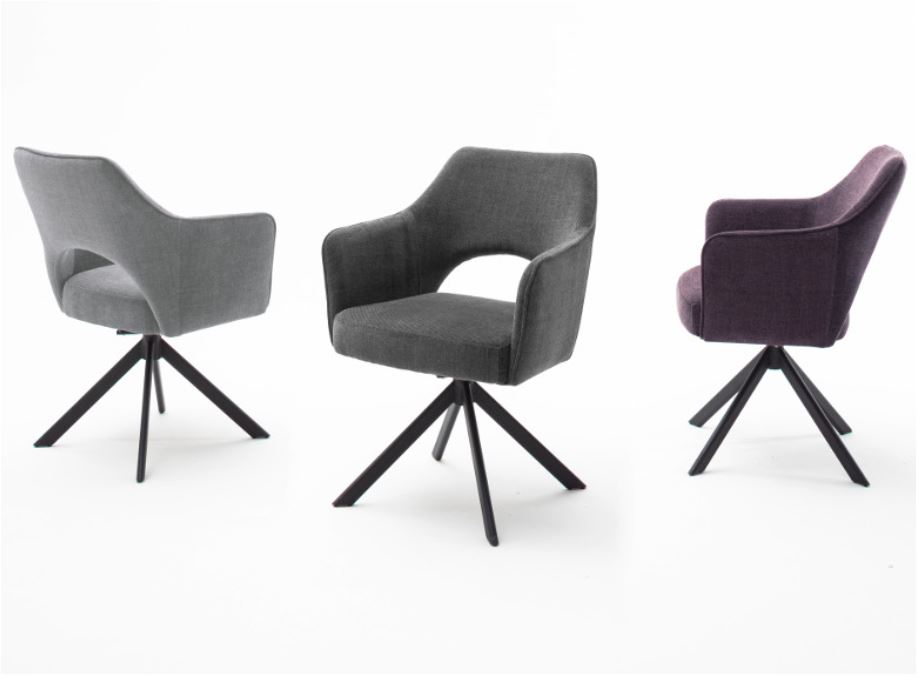 / MCA Tavira 4-Fuß schwarz Stuhl Stuhl lackiert 2-ER Set matt Gestell