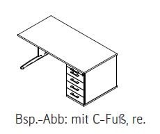 Röhr-Bush - Techno 019 - Schreibtisch mit durchgehender Rechteckplatte - Breite 180 cm